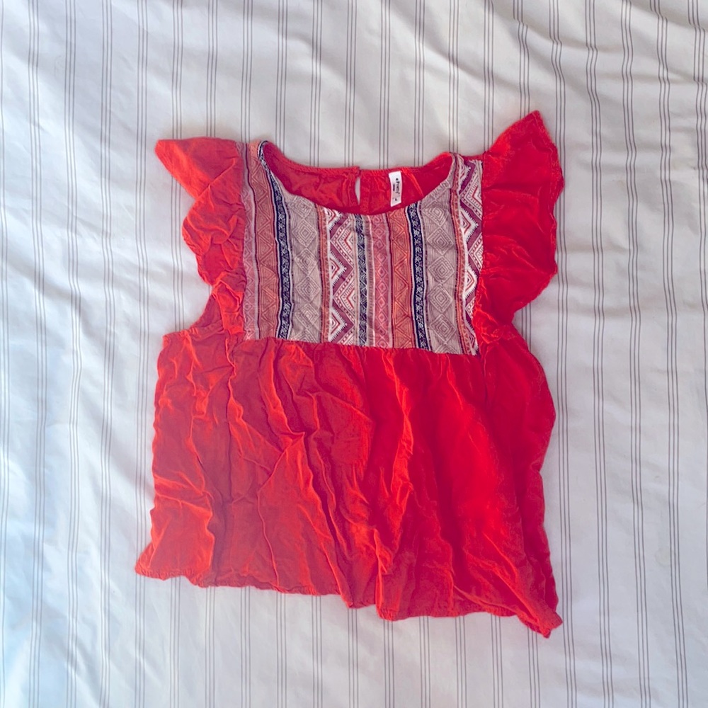 Red/Orange Peasant Top